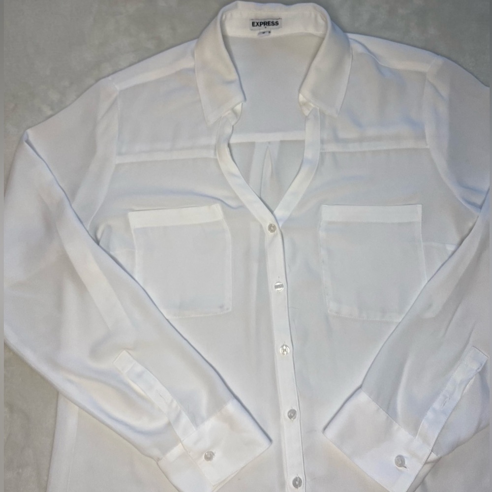 Express Long Sleeve White Blouse